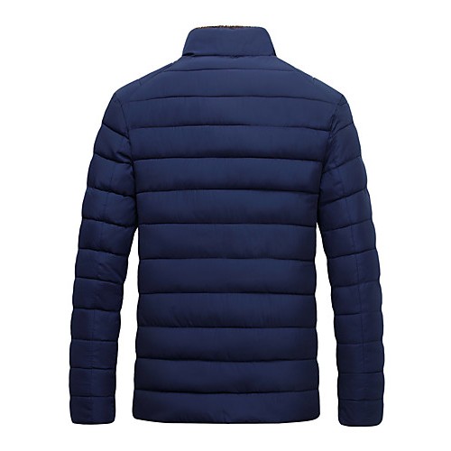 Men's Regular Padded CoatCotton Solid Long Sleeve