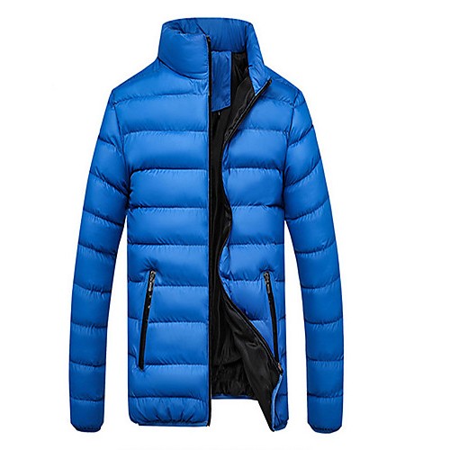 Men's Regular Padded Coat,Cotton Solid Long Sleeve