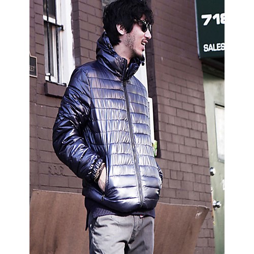 Men's Regular Padded Coat,Cotton Solid Long Sleeve