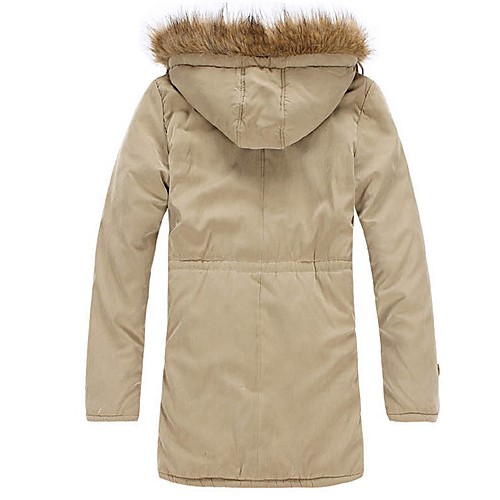 Men's Long Parka Coat , Cotton Pure Long Sleeve