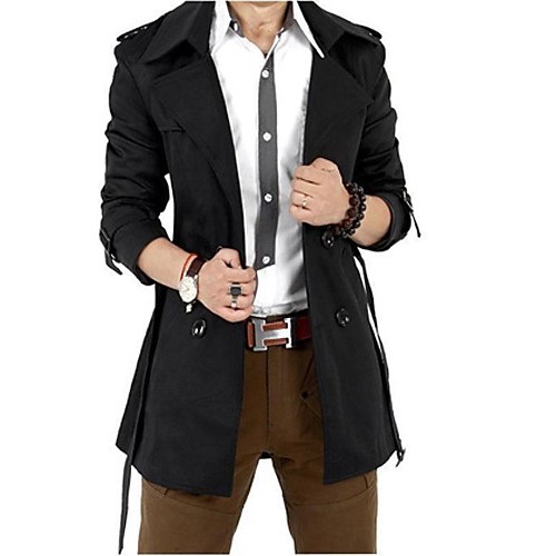 Men Autumn Trench Coat Men Double Breasted Trench Coat Men Outerwear Casual Coat Men's Jackets Windbreaker SOUH9