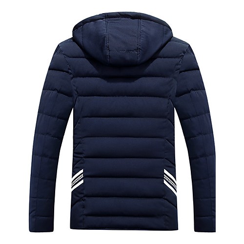 Men's Regular Padded CoatCotton Solid Long Sleeve