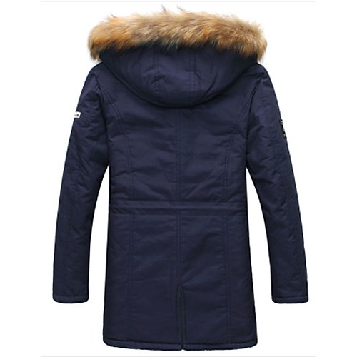 Men's Long Parka Coat , Cotton Pure Long Sleeve