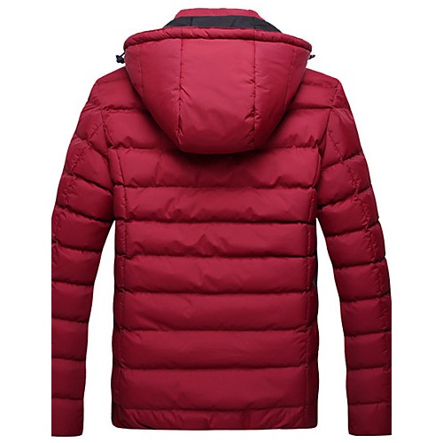 Men's Regular Padded Coat,Cotton Solid Long Sleeve