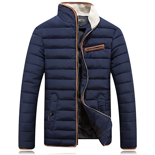 Men's Regular Padded Coat,Spandex Solid Long Sleeve