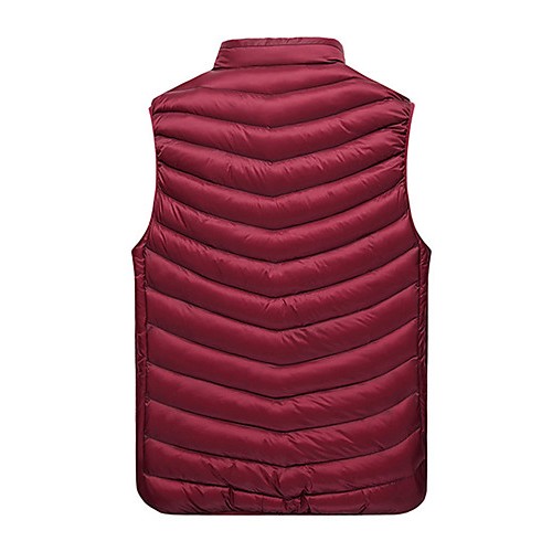 Men's Regular Padded Vest Coat,Polyester Solid Sleeveless Winter Vest k256