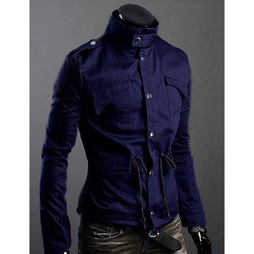 Trendy Autumn Winter Slim Trench Coat Men Cotton Zipper Outerwear Keep Warm Comfortable Jackets Plus Size GESE1