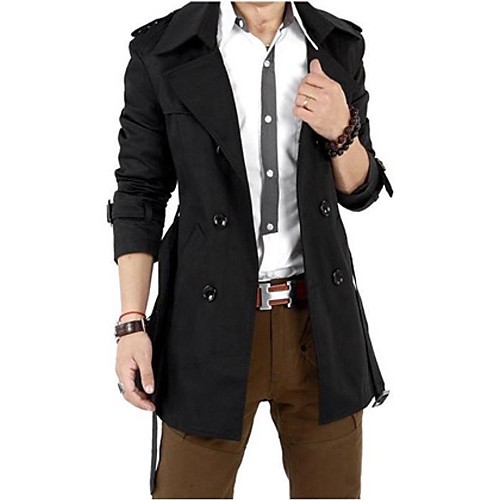 Men Autumn Trench Coat Men Double Breasted Trench Coat Men Outerwear Casual Coat Men's Jackets Windbreaker SOUH9