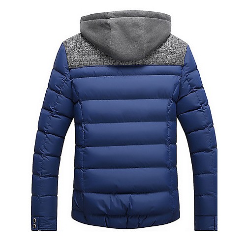 Men's Regular Padded Coat,Polyester Solid Long Sleeve