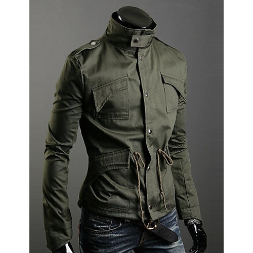 Trendy Autumn Winter Slim Trench Coat Men Cotton Zipper Outerwear Keep Warm Comfortable Jackets Plus Size GESE1