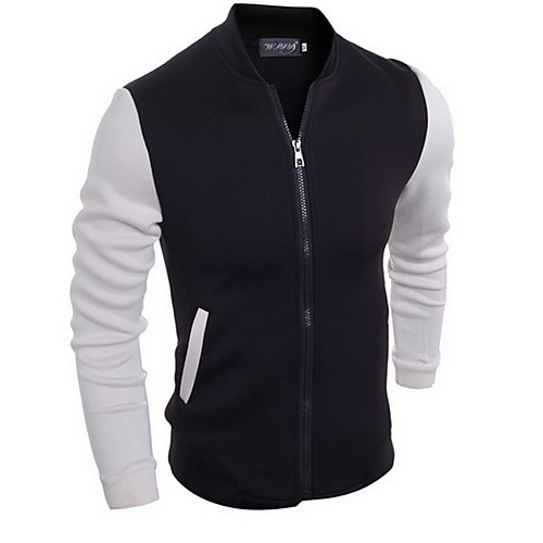 Men's Casual/Daily / Sports Hoodie Jacket,Color Block Round Neck Micro-elastic Cotton Long Sleeve Fall / Winter  