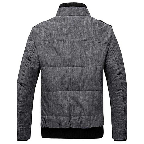 Men's Regular Padded Coat,Cotton Solid Long Sleeve