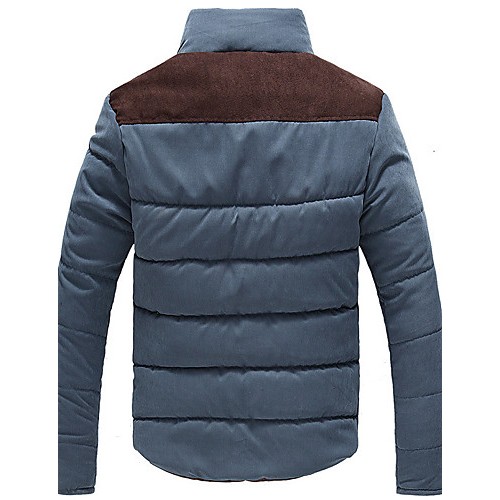 Men's Regular Padded Coat,Cotton Solid Long Sleeve