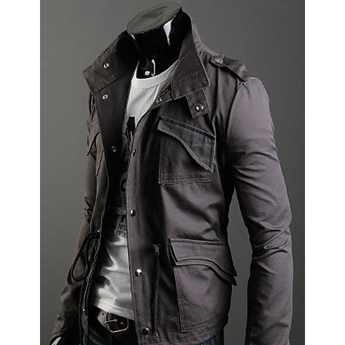 Trendy Autumn Winter Slim Trench Coat Men Cotton Zipper Outerwear Keep Warm Comfortable Jackets Plus Size GESE1