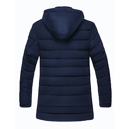 Men's Regular Padded CoatPolyester Solid Long Sleeve